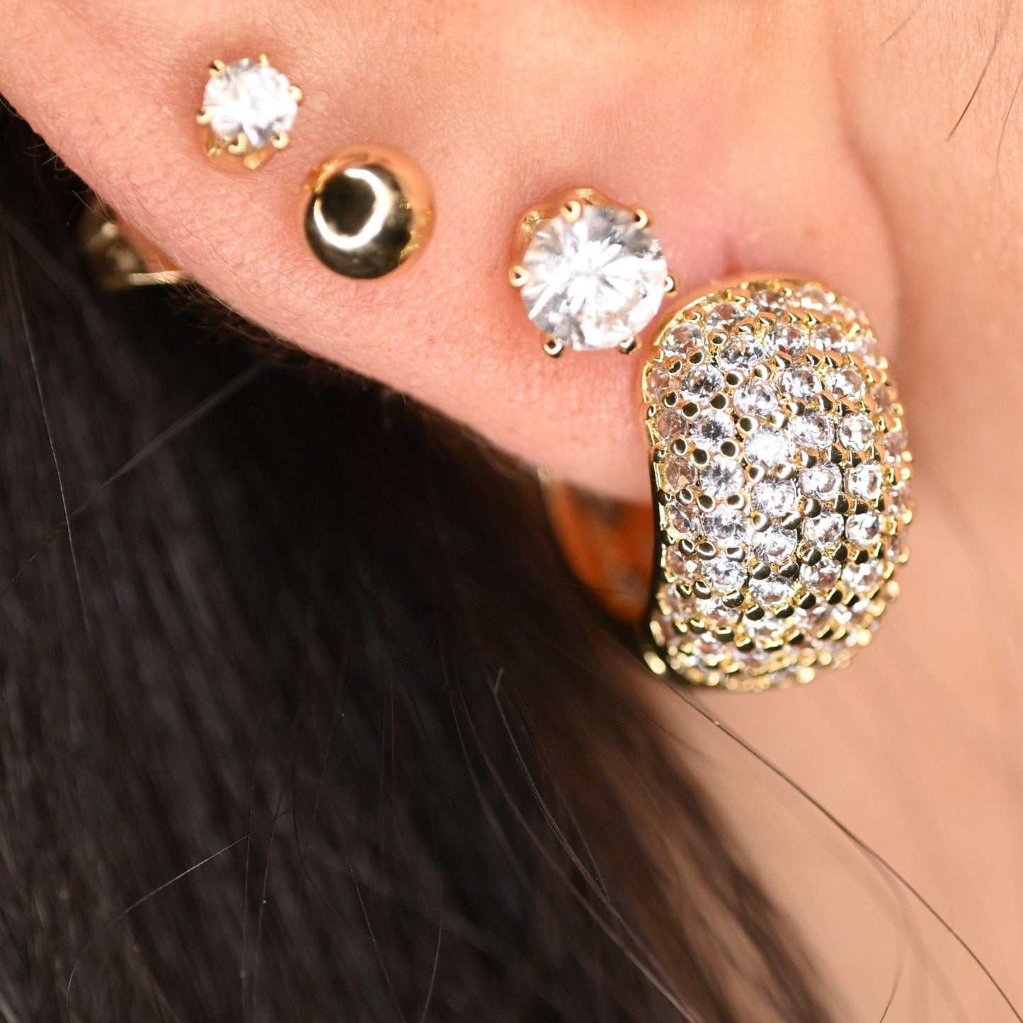 MINI PAVE HUGGIE HOOPS - AV JEWELS