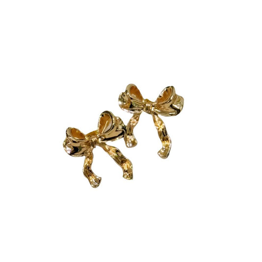 GOLD BOW EARRINGS - AV JEWELS