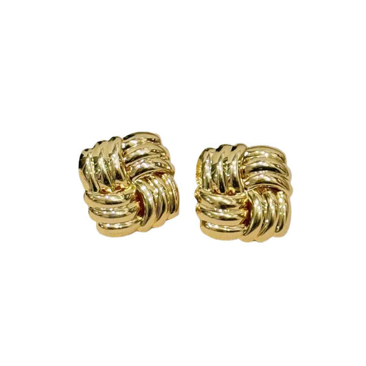TWISTED SQUARE EARRING - AV JEWELS