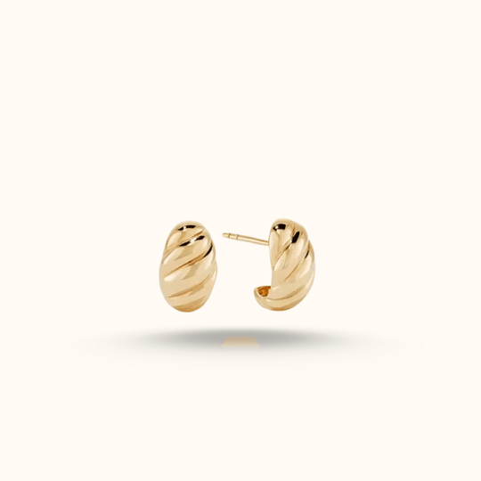 Gold hoop earrings on a white background - From AV jewels Jewelry