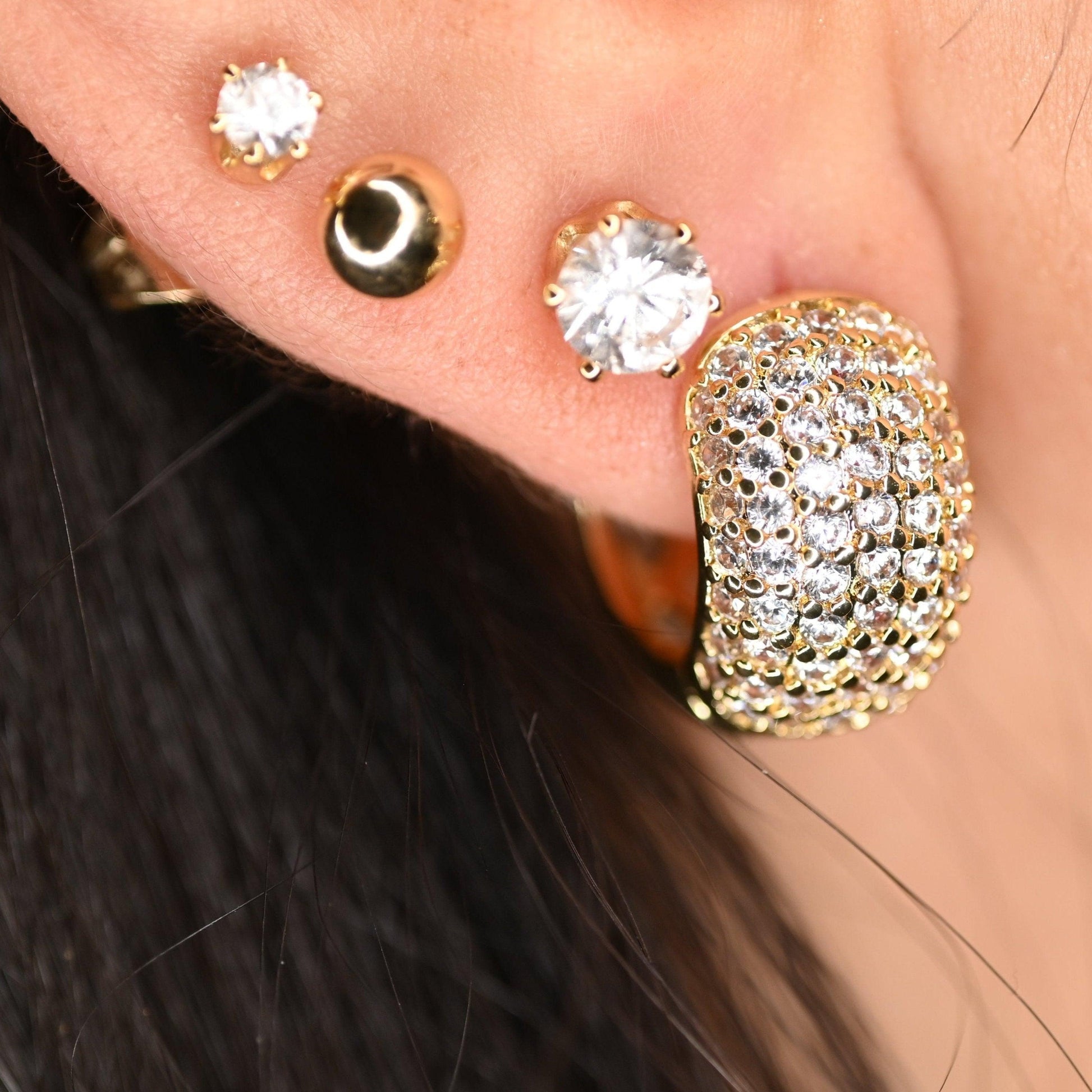 MINI PAVE HUGGIE HOOPS - AV JEWELS
