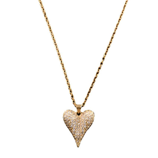JUMBO ICED HEART NECKLACE - AV JEWELS