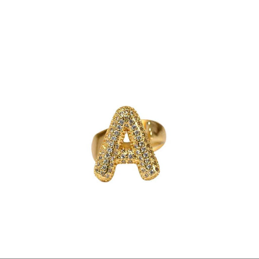BUBBLE ICED LETTER RING - AV JEWELS