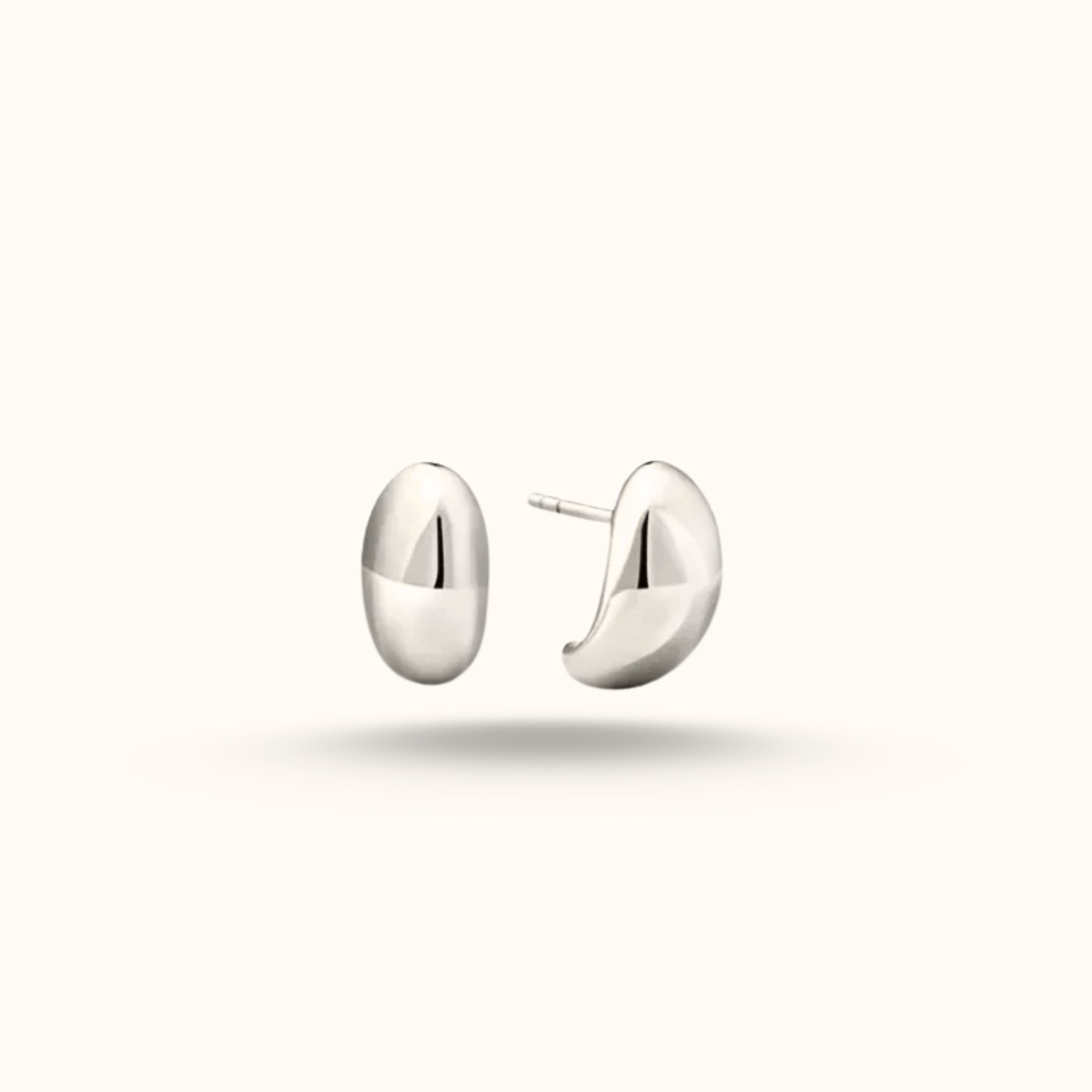 Pair of silver hoop earrings on a white background from AV JEWELS JEWELRY
