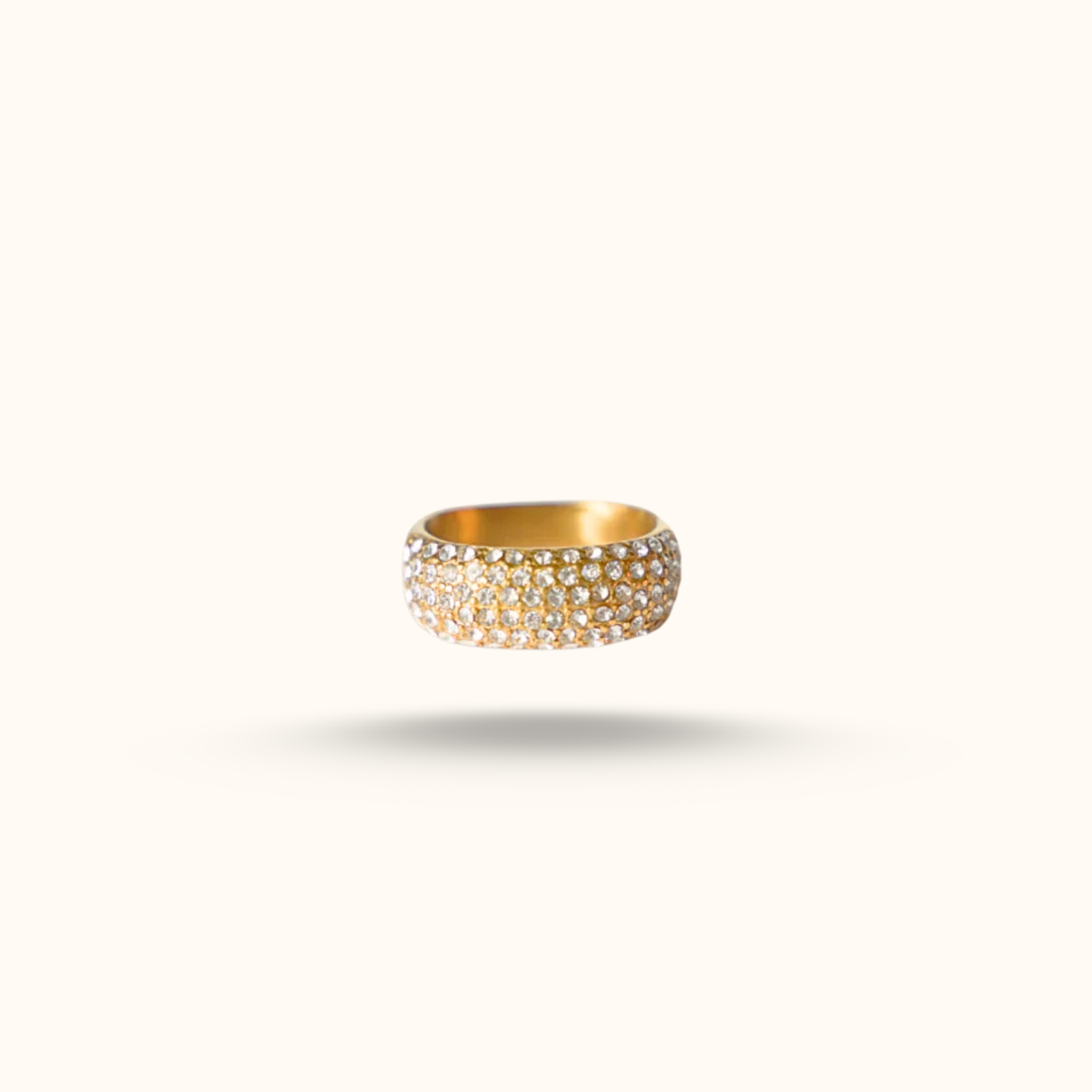 アクセサリー 18K Women's Ring with Diamonds Iced Ave Ring - 18K Stainless Steel with CZ Stones | AV Jewels