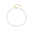 Pearl bracelet with gold clasp on a white background