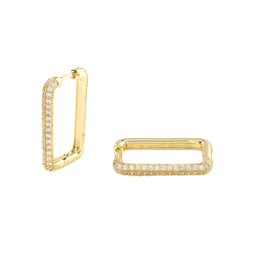 SQUARE PAVE HOOPS - AV JEWELS