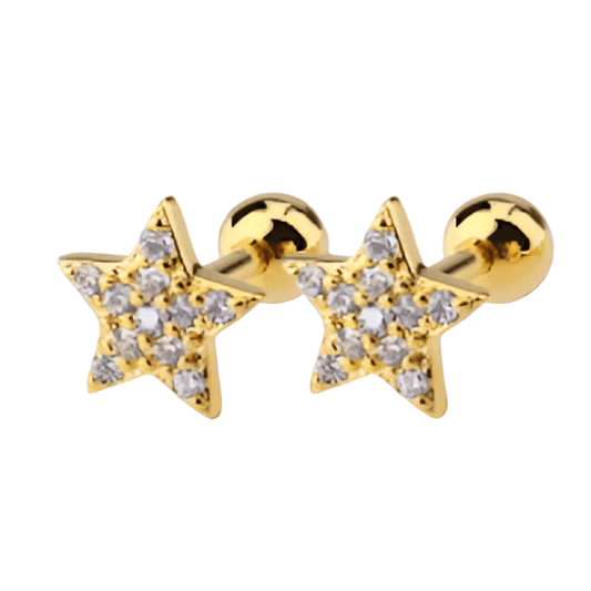 CZ STAR STUD EARRING - AV JEWELS